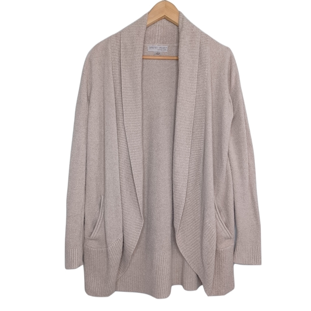 Barefoot Dreams Sz S Neutral Oatmeal Open Front Cardigan